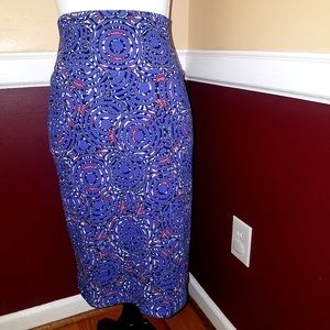 Lularoe pencil skirt stretch abstract design L